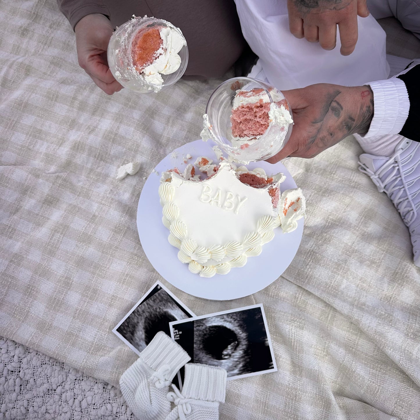 Gender Reveal Vintage Style Cake