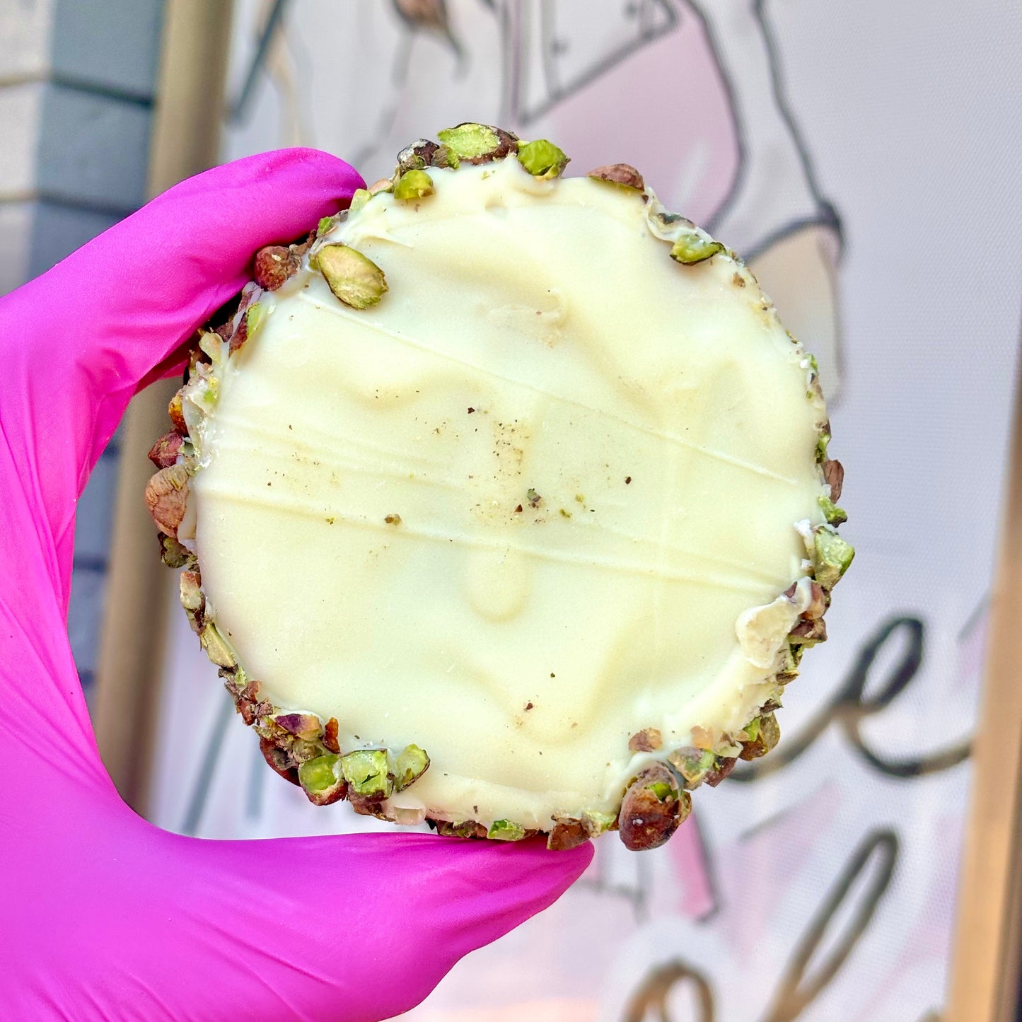 Pistachio White Choc Wagon Wheel