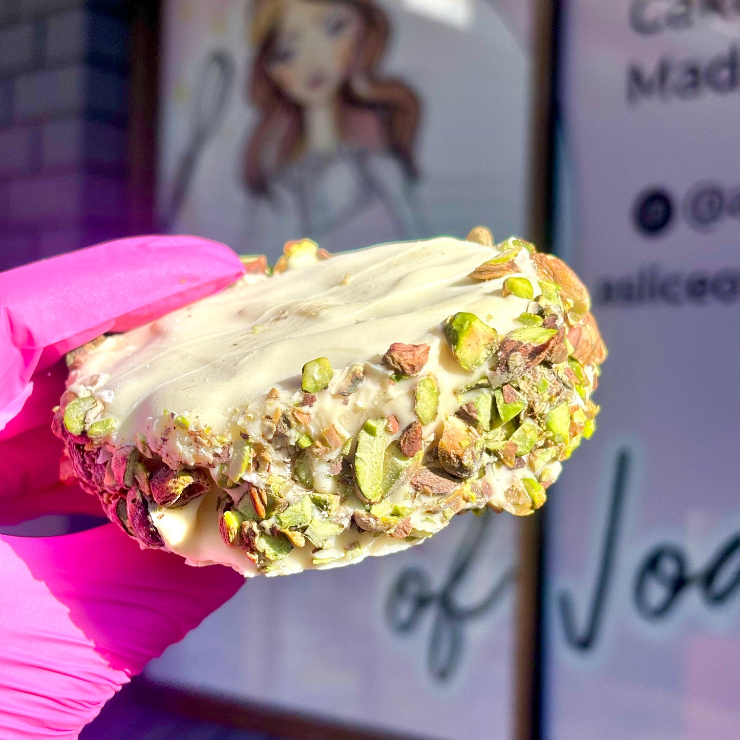 Pistachio White Choc Wagon Wheel