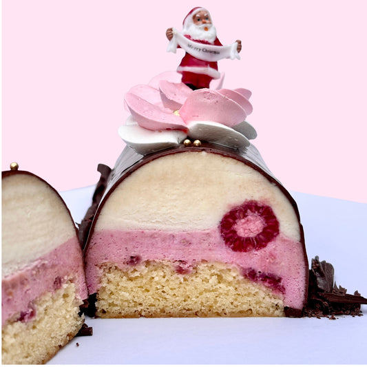 Raspberry Mousse Yule Log