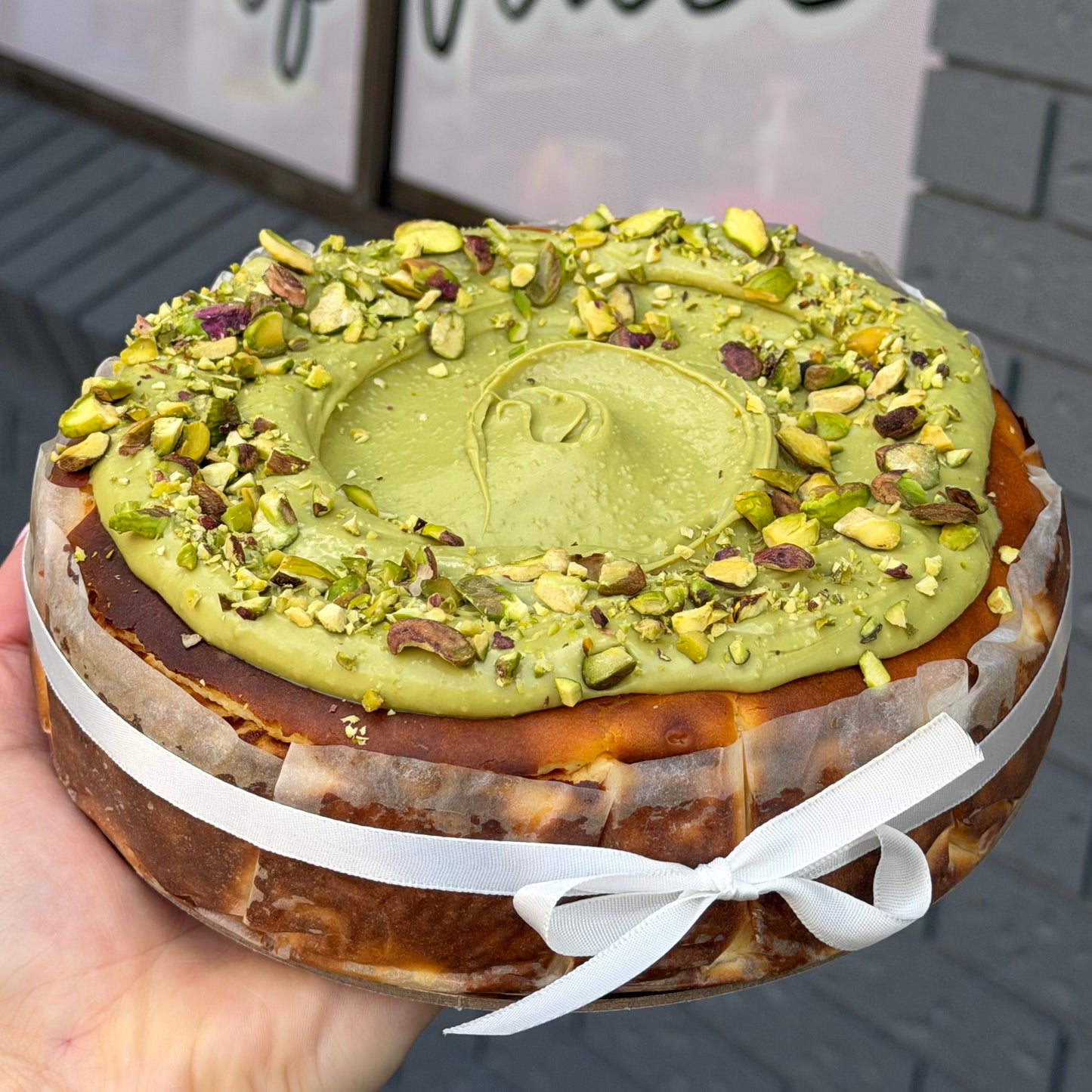 Pistachio Burnt Basque Cheesecake