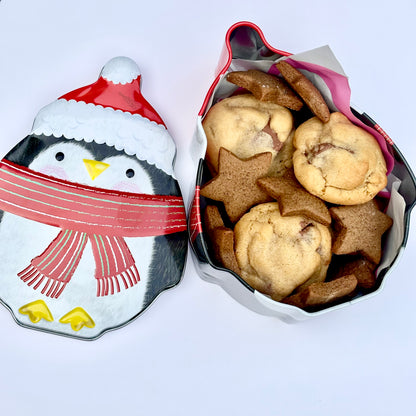 Snowman & Penguin Mini Cookie Tins