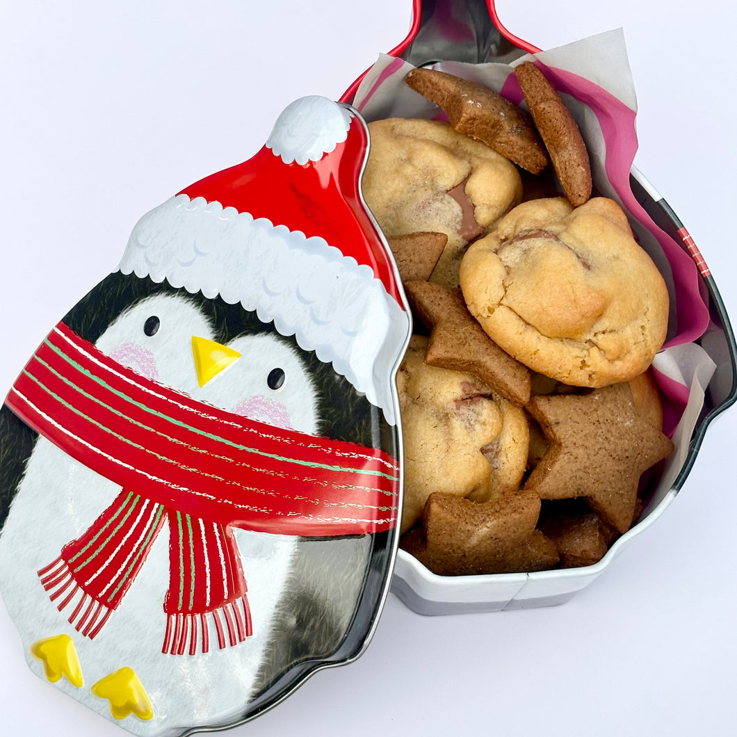 Snowman & Penguin Mini Cookie Tins