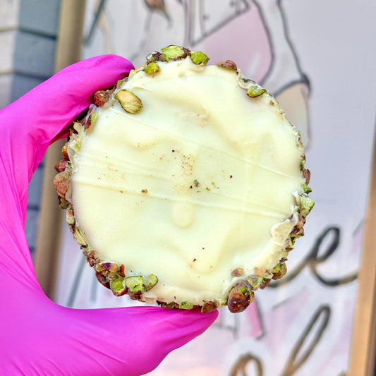 Pistachio White Choc Wagon Wheel