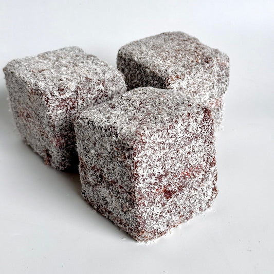 Lamingtons filled with Jam and Cream