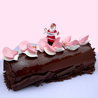 Raspberry Mousse Yule Log