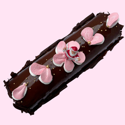 Raspberry Mousse Yule Log