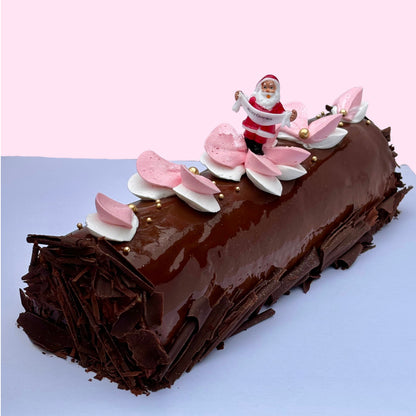 Raspberry Mousse Yule Log