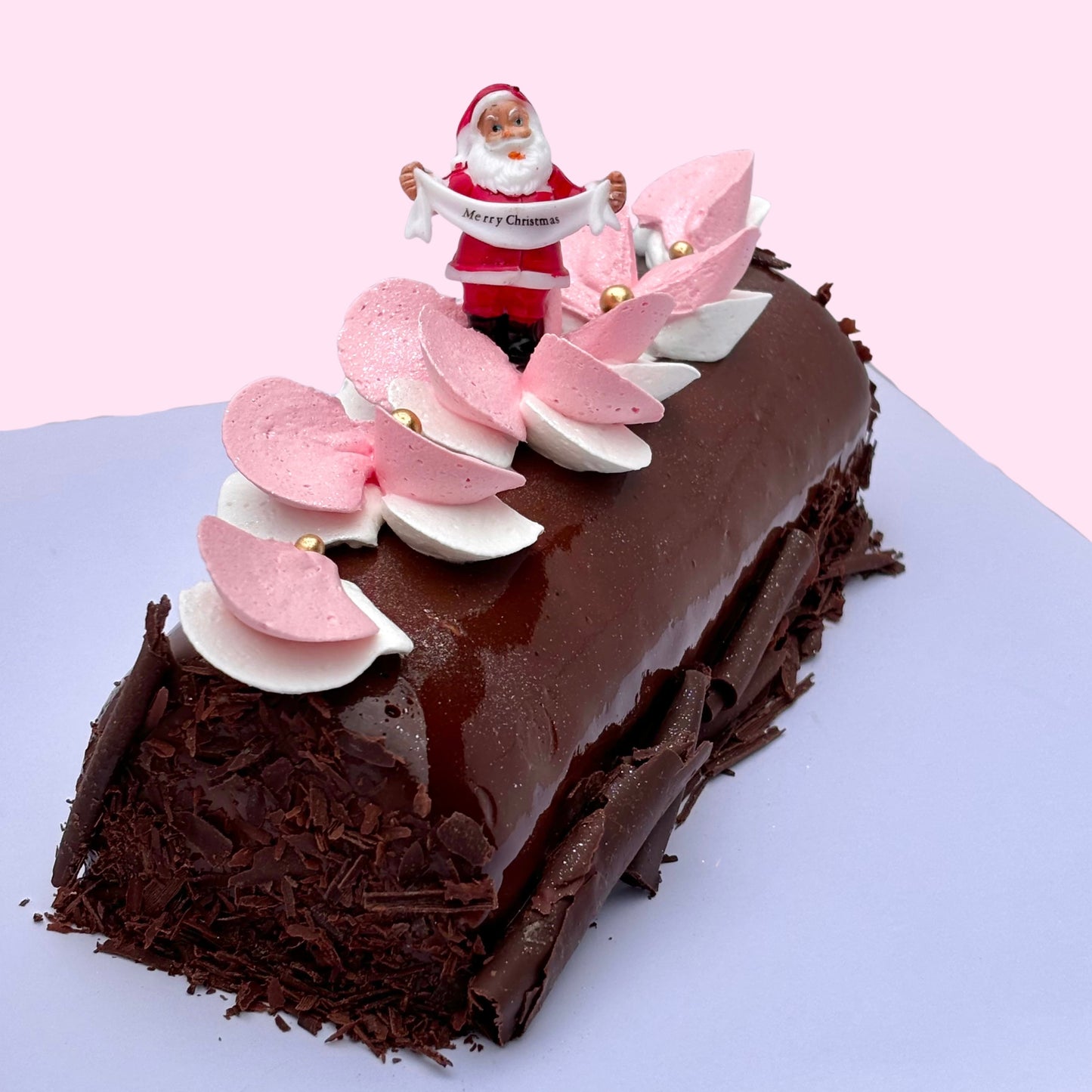 Raspberry Mousse Yule Log