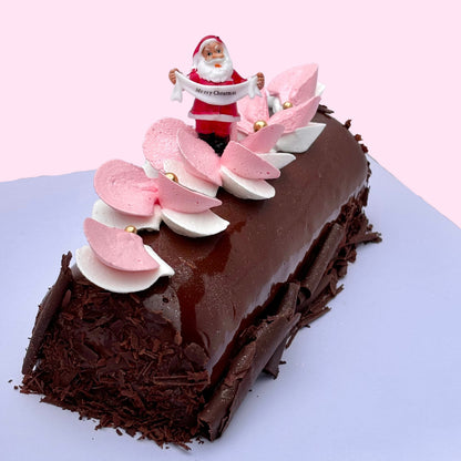 Raspberry Mousse Yule Log