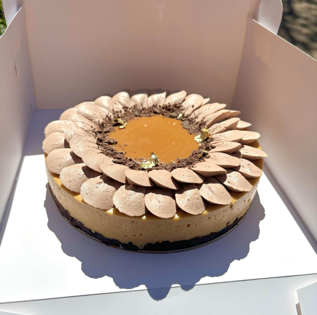 Caramel & Chocolate Mousse Cake