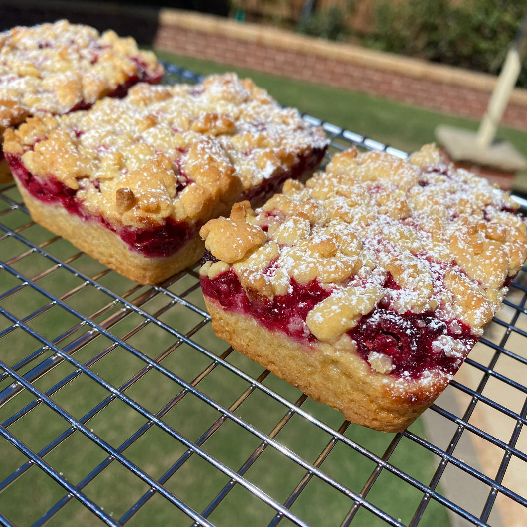 Raspberry Crumble Slice