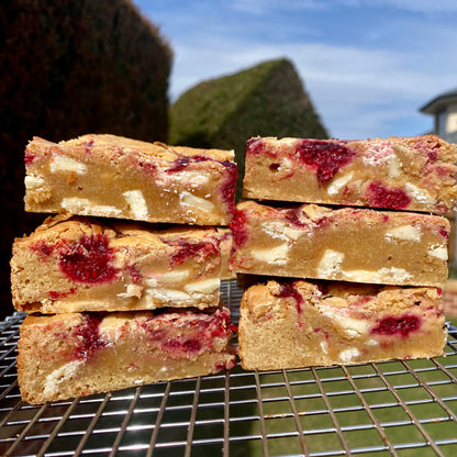Raspberry White Chocolate Blondie